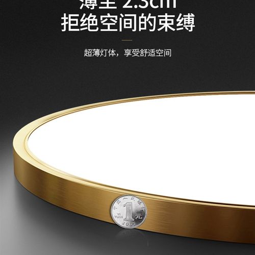 2023新款超薄全铜吸顶灯led超亮防蚊虫防潮三色遥控阳台卧室灯具