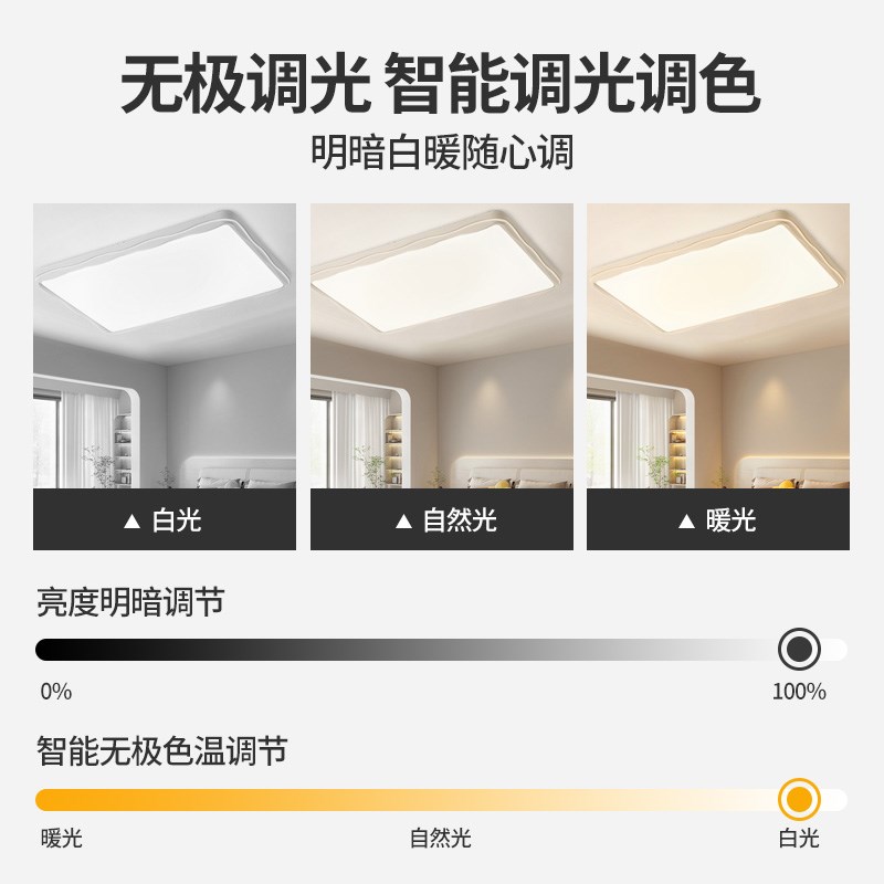 led吸顶灯饰客厅大灯主卧室吊灯具大全现代简约大气广东中山家用