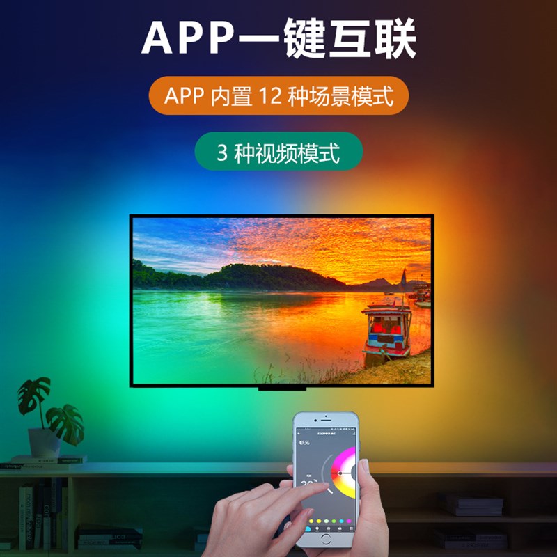 屏光同步电视氛围灯流光溢彩HDMI设备光随影动变色音影联动控制器