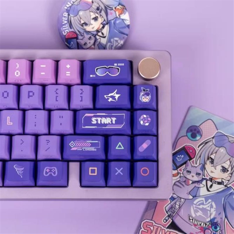 崩坏星穹铁道银狼印象主题键帽PBT原厂机械键盘动漫主题按键侧透
