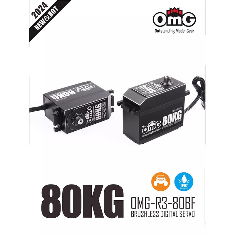 RC OMG新品80 100公斤大扭防水无刷数字舵机ARRMA 1/5大脚车SCX6