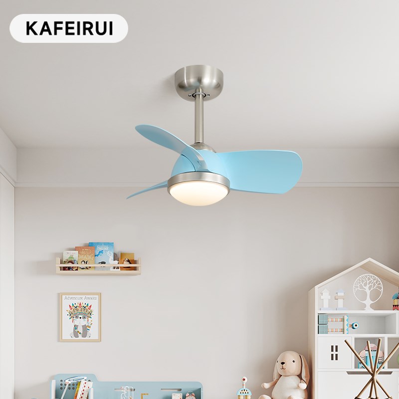 奶油风卧室风扇灯餐厅吊灯男孩女孩公主灯儿童书房护眼吸顶吊扇灯