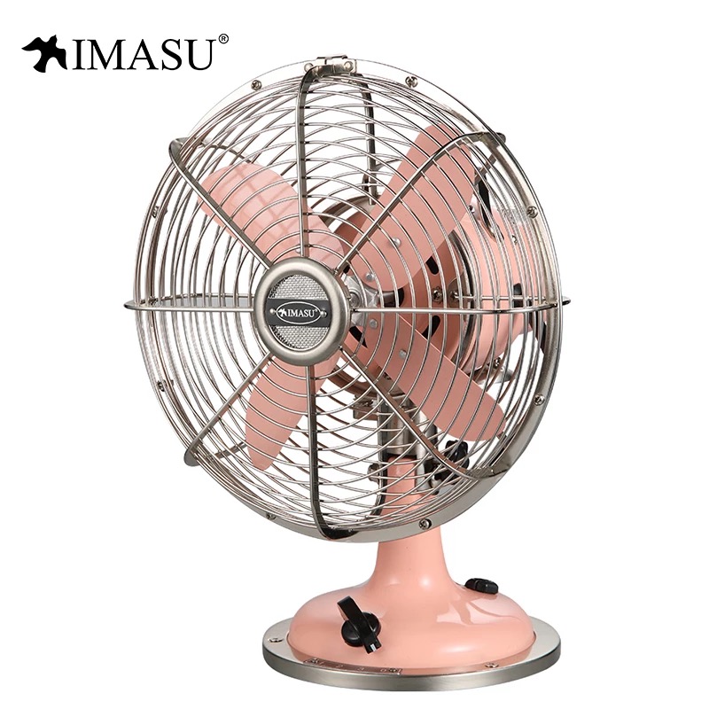 IMASU复古金属电风扇家用静音空气循环扇台式电扇摇头怀旧台扇