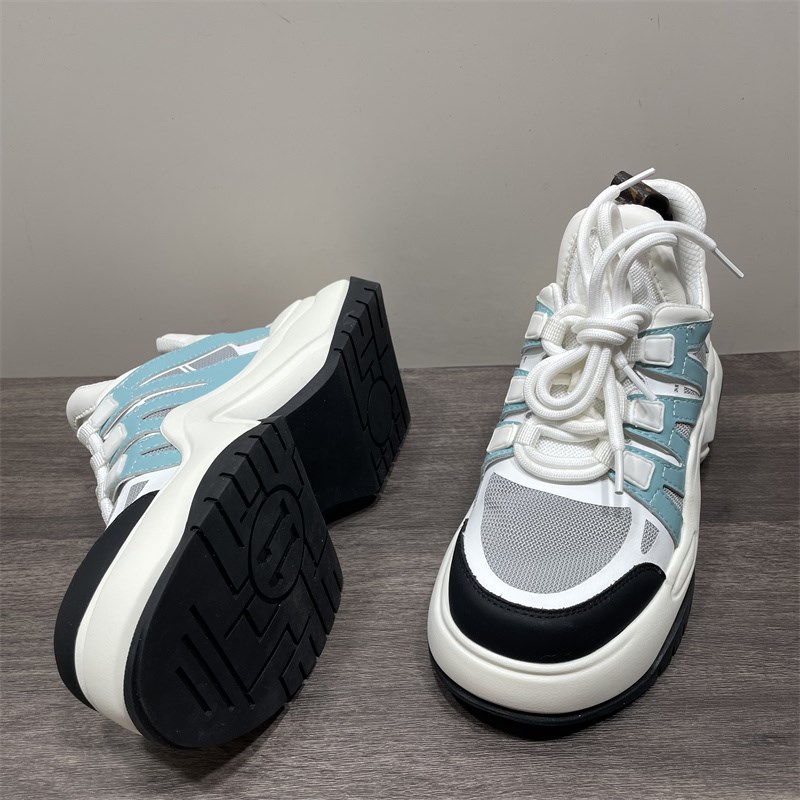 断码处理弓形底老爹鞋女厚底增高时尚百搭拼色休闲系带春夏运动鞋