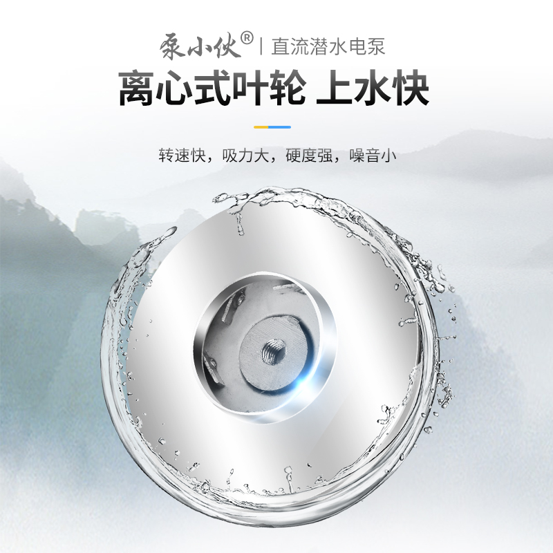 直流潜水泵12V电瓶24V船用48伏60电动车打水农用浇菜小型水泵无刷