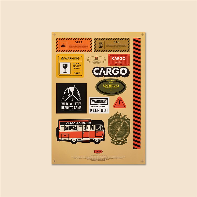 韩国CARGO防水贴纸潮牌行李箱平板电脑手机壳手帐装滑板饰贴画