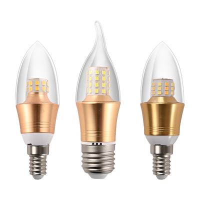 led护眼灯泡超亮节能家用蜡烛灯水晶吊灯光源e27e14螺口拉尾尖泡