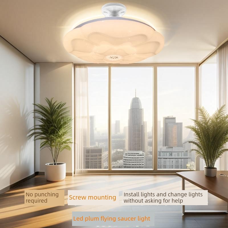 新型Led花瓣形创意流行飞碟灯卧室客厅书房灯E27螺纹口节能灯泡