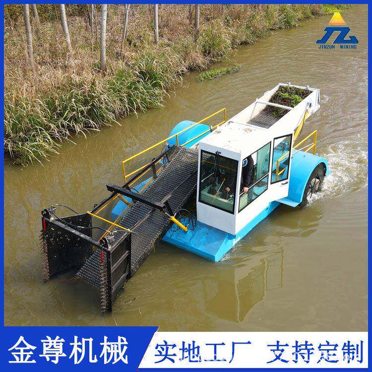 全自动清理芦苇水草河道收割船动力足清理船生产厂家