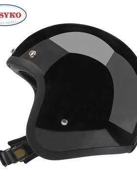 CASYKO咖士科摩托车复古头盔巡航四分之三玻璃钢机车半盔男女四季