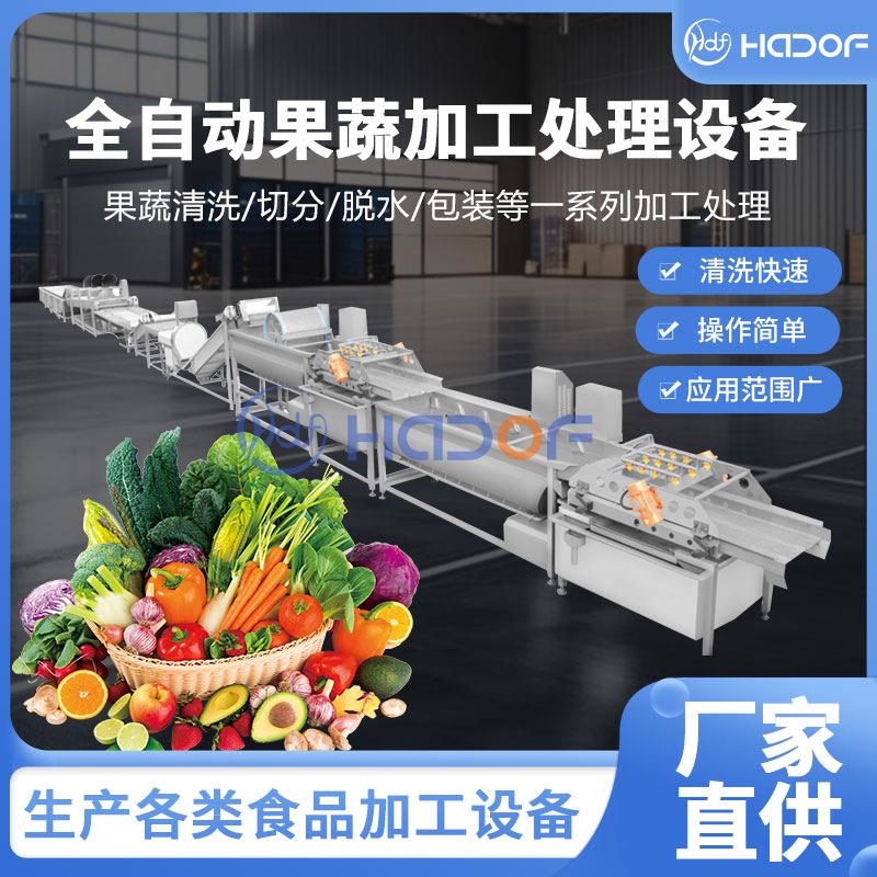 全自动果蔬切割清洗流水线去农残 叶菜臭氧杀菌涡流清洗机