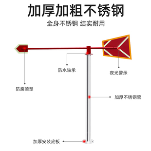 风向标户外旋转金属夜光型气象金属标化工不锈钢风速屋顶风向袋