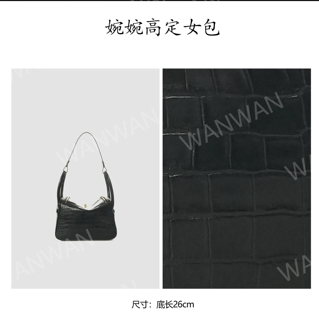 新款时尚百搭女士轻奢风单肩手提斜挎包-咖色A3332B-2-黑色-金扣