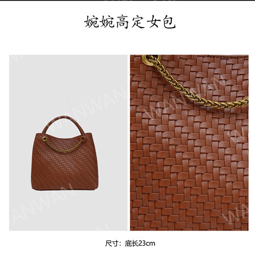 IEIS新款时尚百搭女士轻奢风单肩手提斜挎托特包BG3618-1-棕色