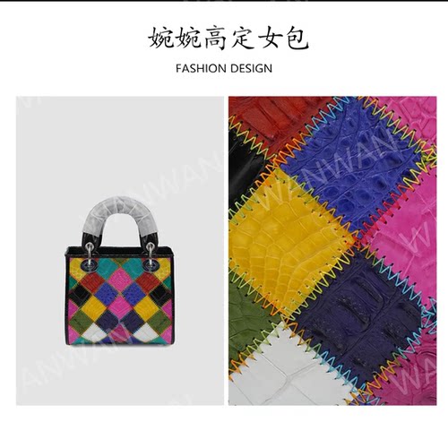鳄鱼皮时尚轻奢精致小众百搭手提单肩斜挎女士包WY11856-彩色
