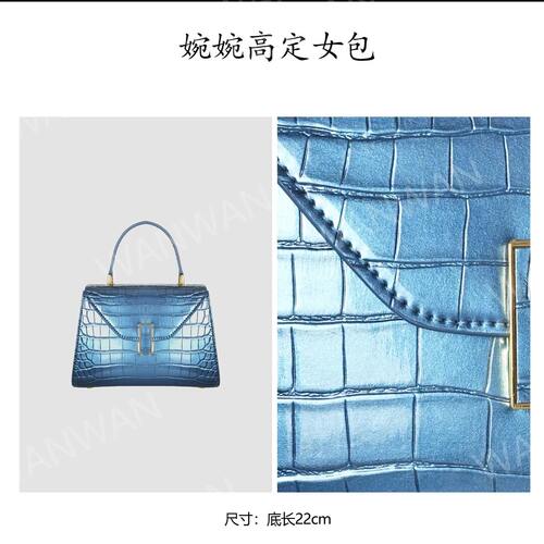 WANWAN 时尚百搭女士轻奢风单肩斜挎手提包BG253-深海蓝