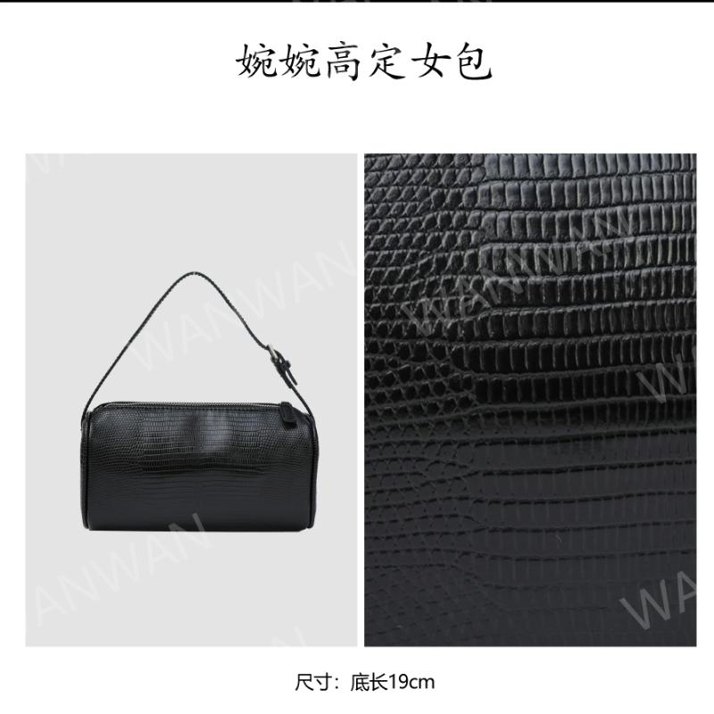 IEIS新款时尚百搭女士轻奢风单肩斜挎手提笔筒包BG202883-黑色图片