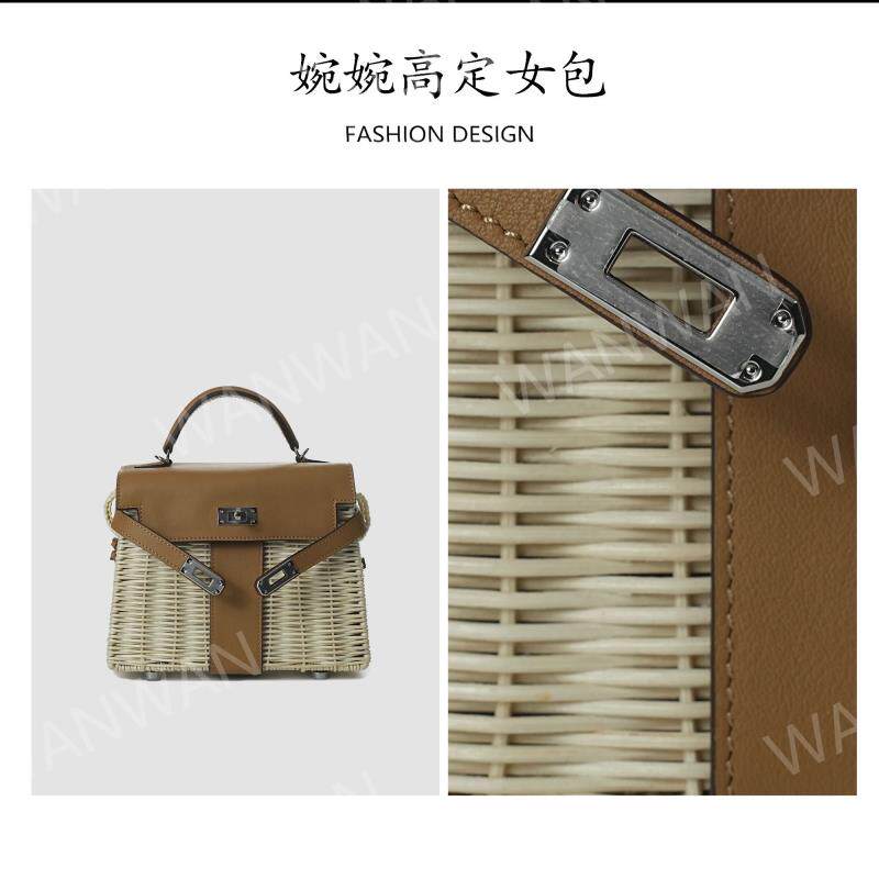新款时尚百搭女士轻奢风单肩斜挎手提包BV16037-饼干黄
