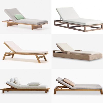 躺床泳池躺椅实木柚木休息沙滩椅酒店户外露天可调节靠背休闲椅