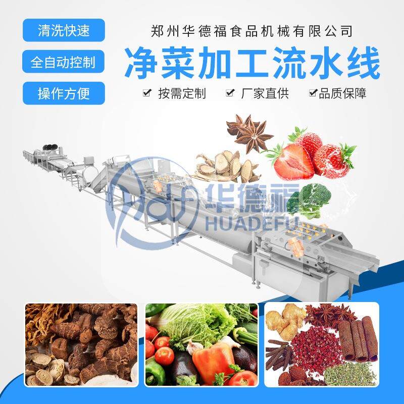 大枣清洗分拣生产线青枣红枣樱桃气泡清洗机蔬菜清洗加工流水线