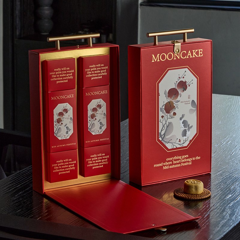 2024新款月饼礼盒中秋流心月饼包装盒 冰皮8粒月饼X盒定制空盒子
