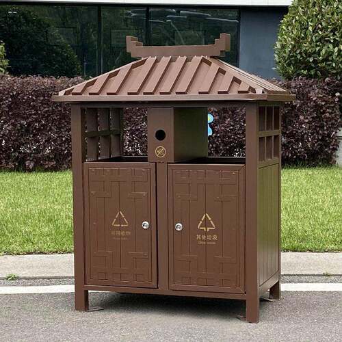 厂家定制旅游景区垃圾桶新中式古典垃圾箱户外耐温分类垃圾桶
