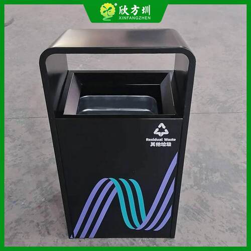 广东户外广场公园创意方形加厚不锈钢垃圾桶果皮箱厂家定制