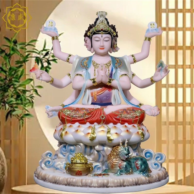 康盛斗姆元君神j像汉白玉家用供奉斗母斗姥星君中式摆件实心重体