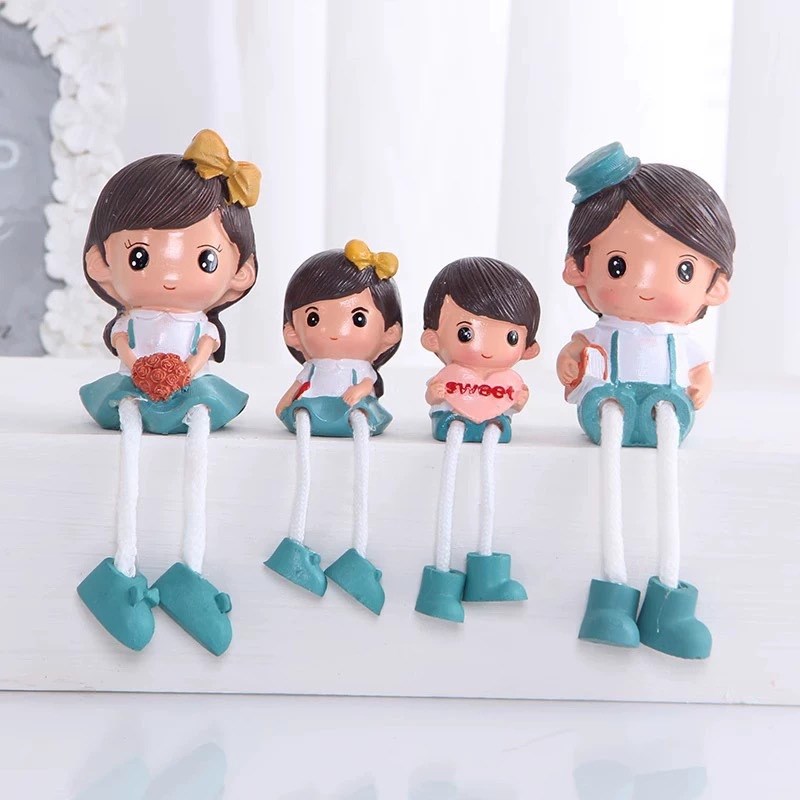 创意可爱树脂吊脚娃娃工q艺品小摆件家居客厅房间卧室电视柜装饰