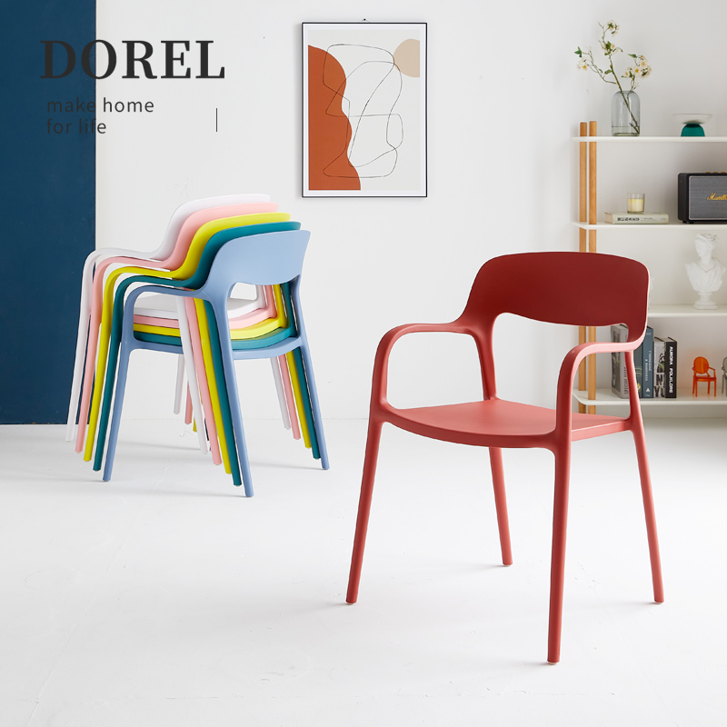 简约靠背椅子家用l餐椅北欧塑料凳子创意餐桌椅折叠培训小椅子网