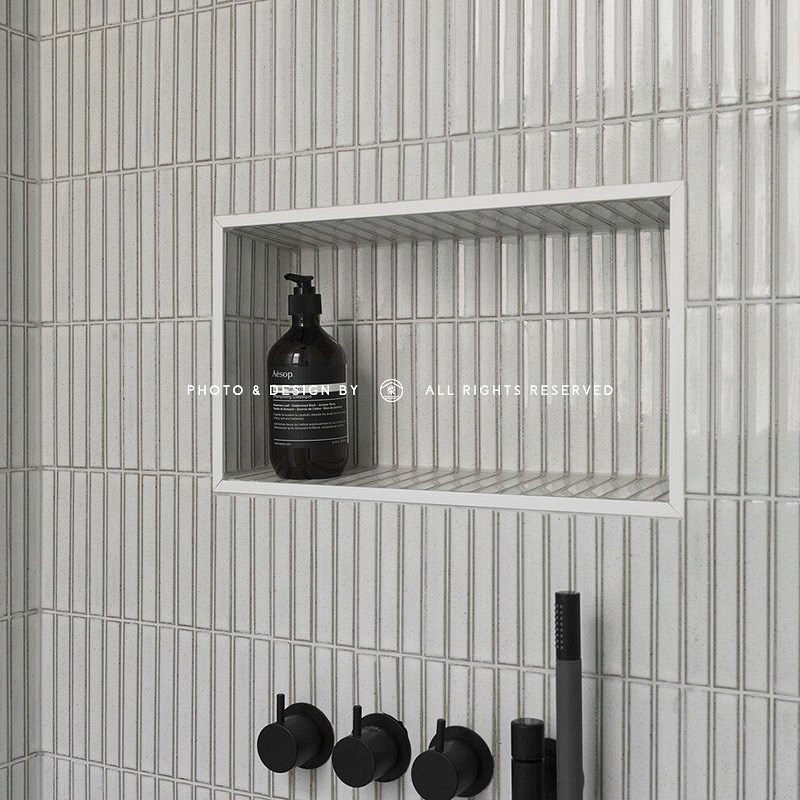 原始陶土颗粒白灰色马赛克u亮面墙砖全瓷背景墙厨房卫生间瓷砖浴