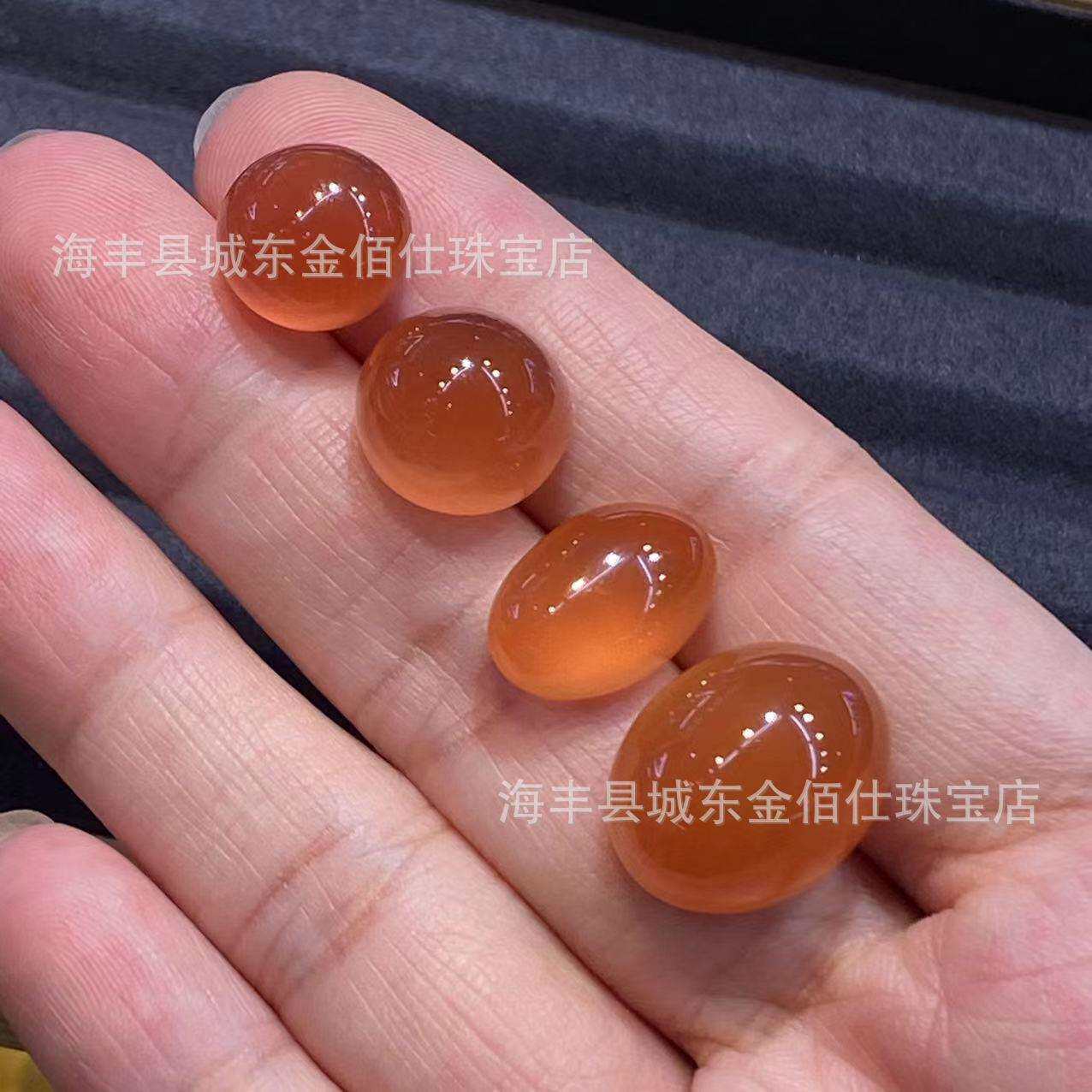 天然南红蛋面批冰红发南红界面裸石南红蛋面南红冰红料蛋面
