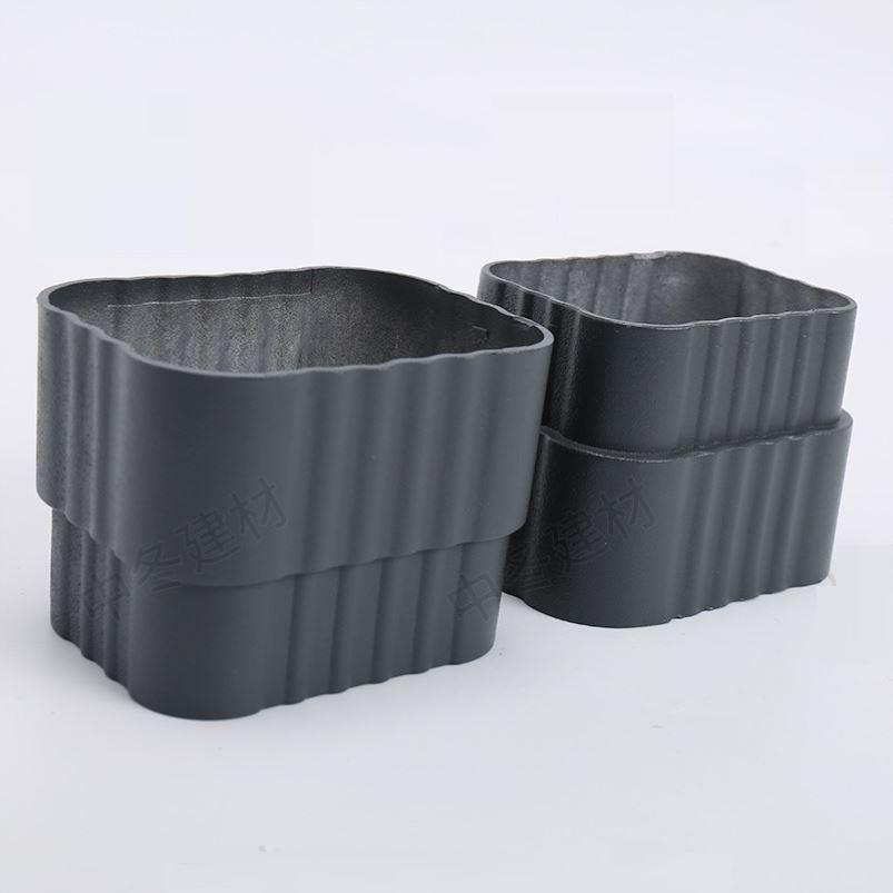 铝合金雨水管接头直插大小头变径转换直接波纹管直通圆管方管接口