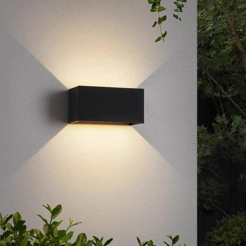 户外简约壁灯长方形防水led室外壁灯阳台双头外墙别墅庭院洗墙灯