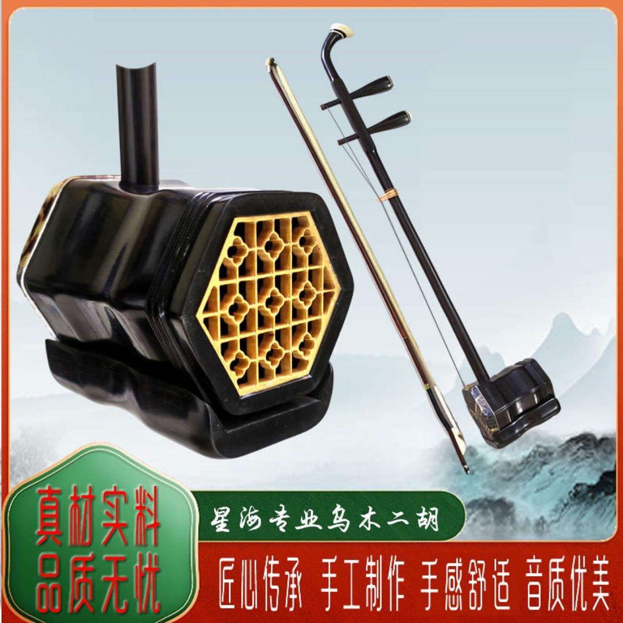 星海乌木二胡初学者乌木二胡成人儿童入门演奏二胡琴