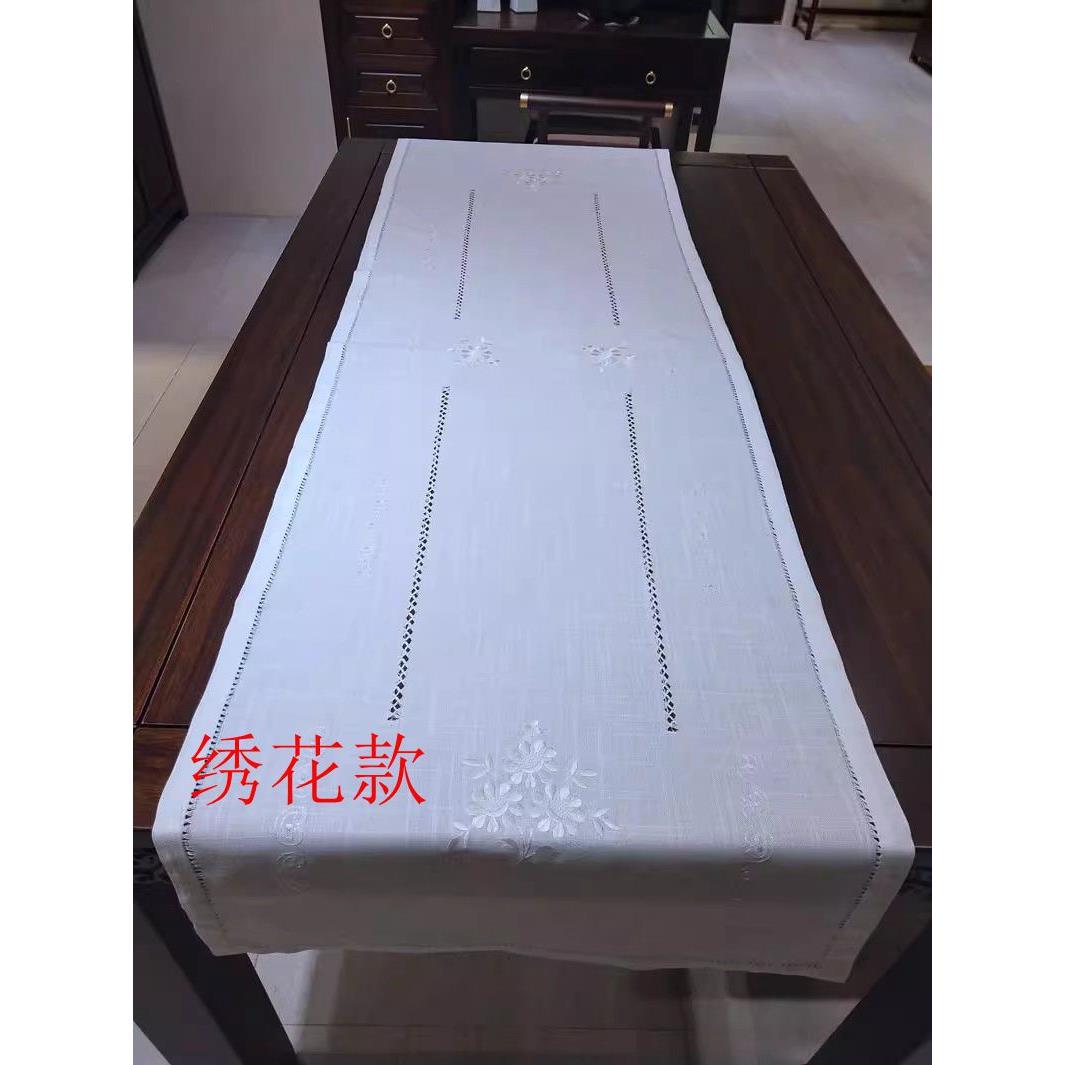 原单直销棉布艺手工绣花中式桌旗餐桌布茶几巾桌旗布桌垫盖巾