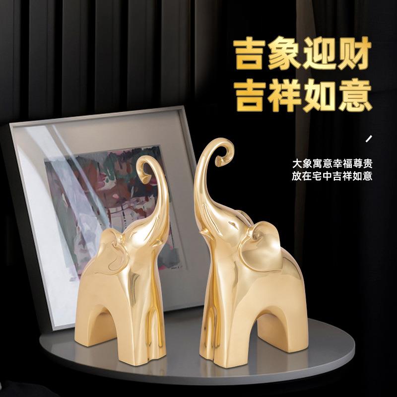 软装风格工艺品全铜摆件动物红酒铜样板房轻奢风架客厅北欧装饰品