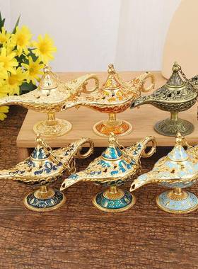 阿拉丁神灯新款特小号大号都有金属许愿 灯艺术摆件覆古欧式工艺