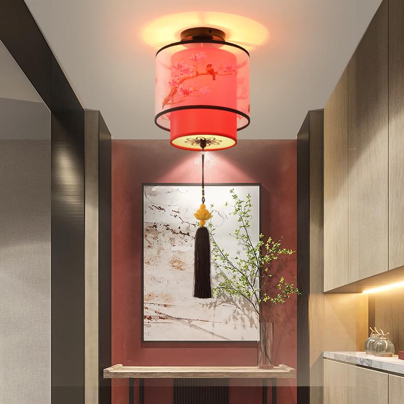 谋生新中式阳台灯红色灯笼走廊灯过道灯入户门口灯结婚喜庆玄关灯