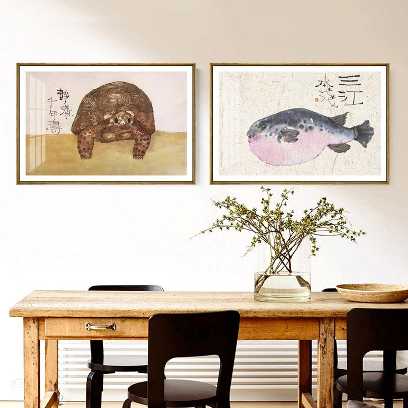 李知弥 新中式抽象静物装饰画创意餐厅日式寿司拉面店挂画客厅画