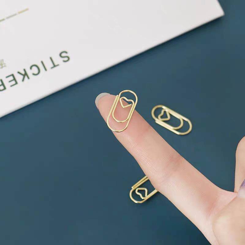 回形针桃心迷你小号可爱爱心书签手账装饰曲别针学生少女心回型针