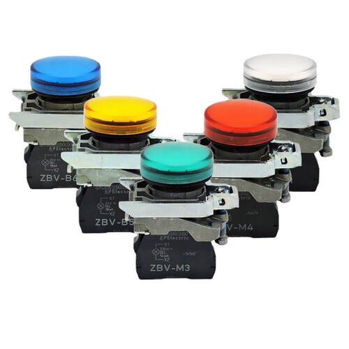 指示灯XB4BVM5 (ZB4-BVM5 + ZB4-BV053)黄色 230-240V
