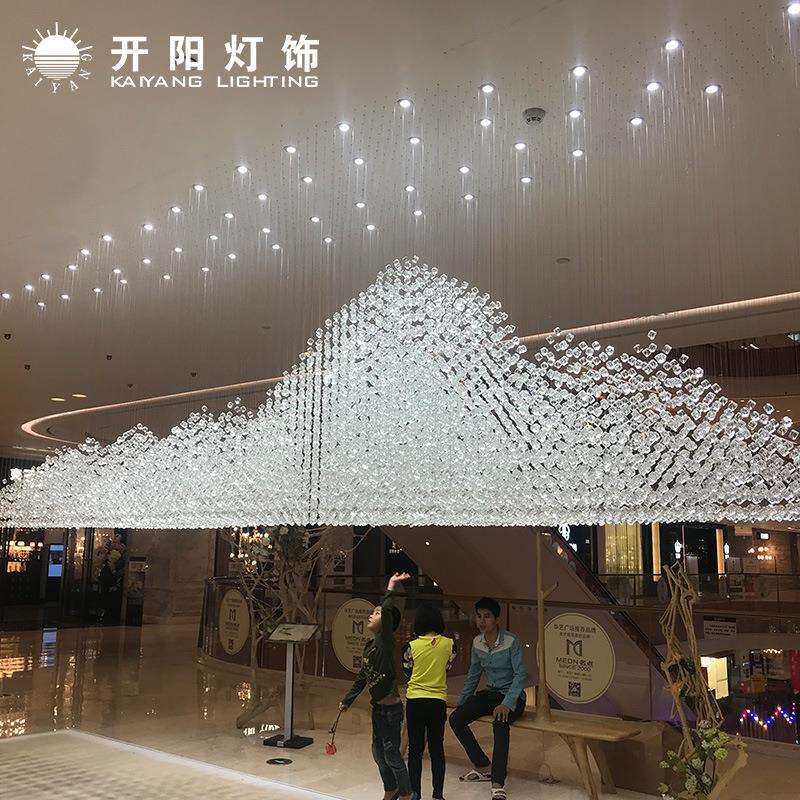 酒店售楼部宴会厅枫叶树叶琉璃玻璃小鸟蝴蝶石头吊件挂件吊灯厂家