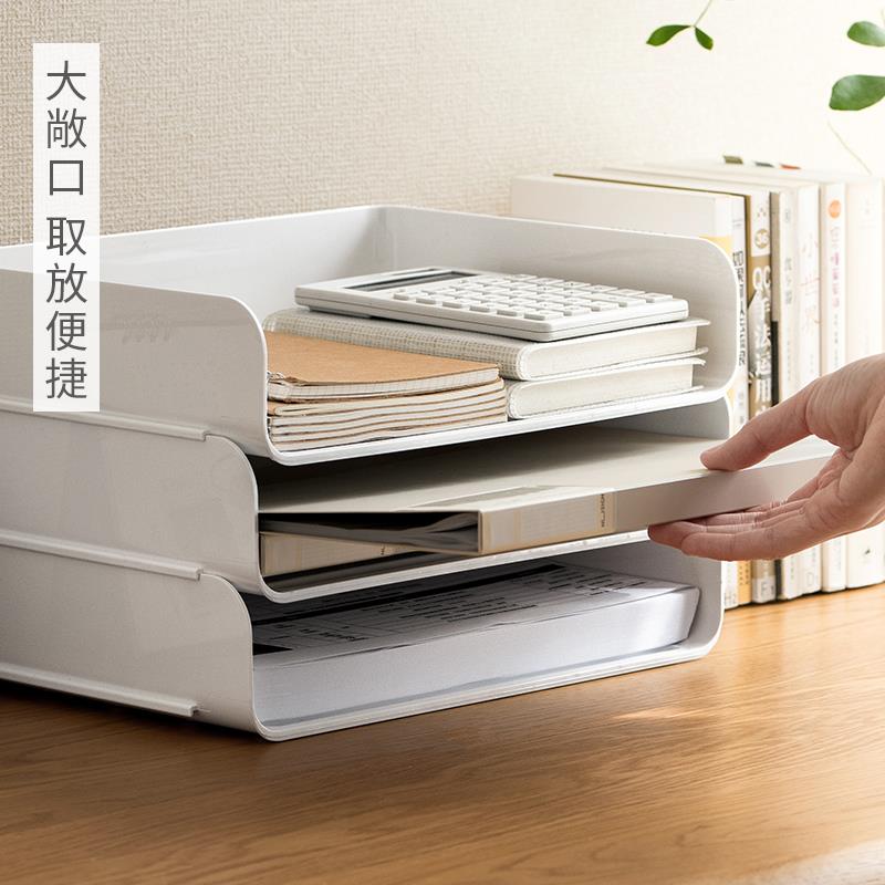 P66D懒角落文件架桌面办公收纳书桌收纳置物架办公用品多层文件夹