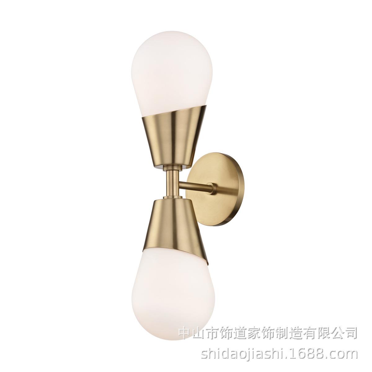 轻奢全铜走廊灯具后现代简约工业仿古餐厅跨境玄关过道床头壁灯