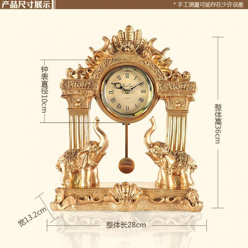 欧式座钟客厅时钟台钟摆件复古时尚创意桌面钟表伦才伦才双面