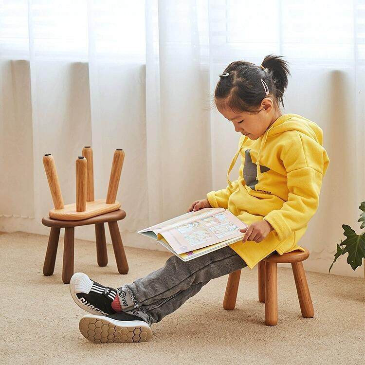 实木儿童小板凳幼儿园小学生朋友原木凳子艺术可爱洗衣凳