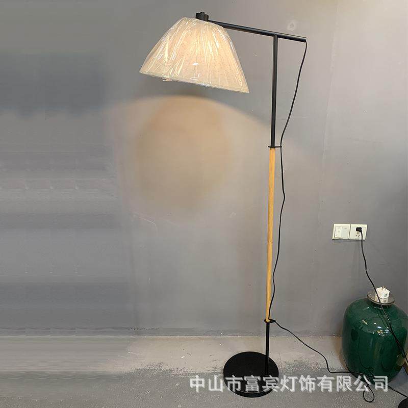 现代简约落地灯轻奢新中式日韩风原木创意客厅卧室书房装饰落地灯