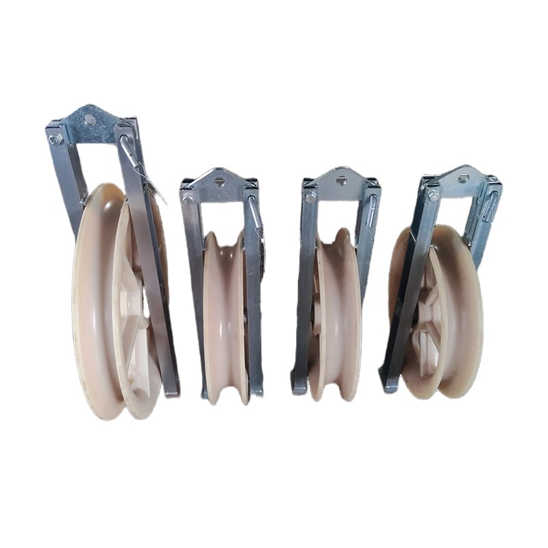 放线滑车裸导线钢芯铝绞线电缆滑轮吊挂钩式槽钢放线滑车滚轮加宽