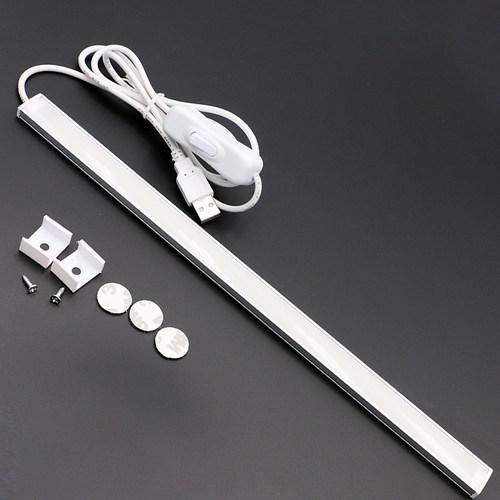 led5V超薄硬灯条USB灯带开关充电宝线条灯移动电源宿舍床头护眼灯